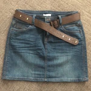 Promod Womens Jean Skirt w/belt